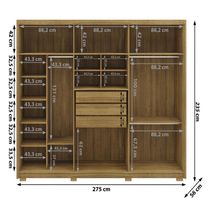 Guarda Roupa Casal 6 Portas 3 Gavetas Dubai Majestic Nature