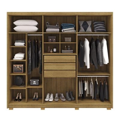 Guarda Roupa Casal 6 Portas 3 Gavetas Dubai Majestic Nature