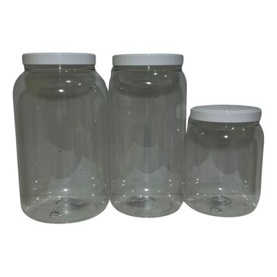 3 Potes Mantimentos Biscoito Tampa Branca Rosca Bandeirante