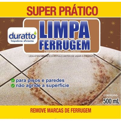 Limpa Ferrugem Paredes Pisos Porcelanatos Duratto 500ml