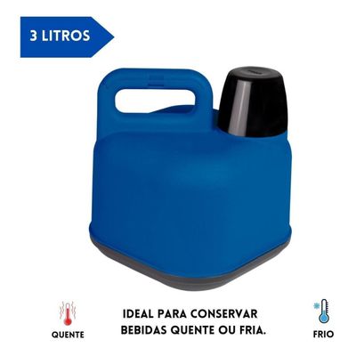 Garrafão Térmico 3 Litros Azul Mor Vermelho