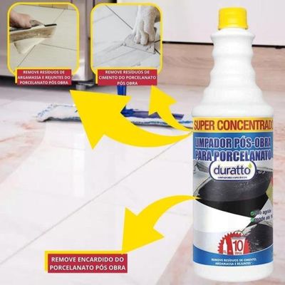 Limpador Pós Obra Porcelanato Super Concentrado Duratto 1l