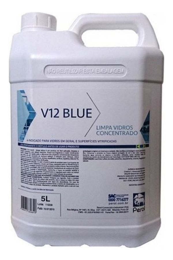 Limpa Vidros Concentrado V12 Blue Perol