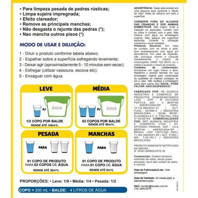 Limpador Liquido Limpa Pedra Naturais Duratto 1 Litro