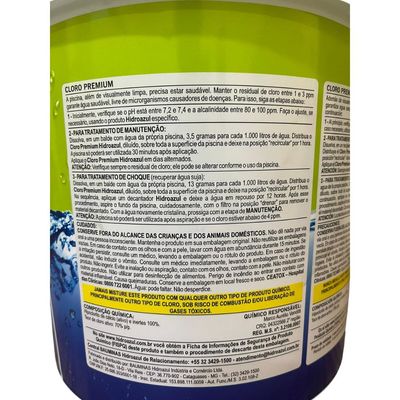 Cloro Premium Concentrado Hipoclorito Calcio 70% Hidroazul