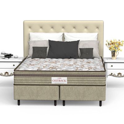Conjunto Box Queen Mola Ensacada Prodormir Outback New Marrom