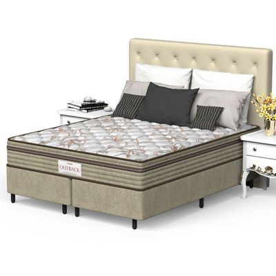 Conjunto Box Queen Mola Ensacada Prodormir Outback New Marrom