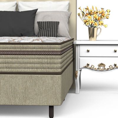 Conjunto Box Queen Mola Ensacada Prodormir Outback New Marrom