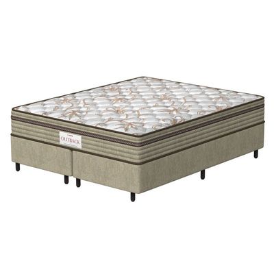 Conjunto Box Queen Mola Ensacada Prodormir Outback New Marrom