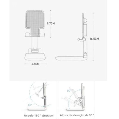 Suporte Para Celular Tablet De Mesa Dobrável Ajustável Je24