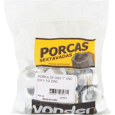 Porca Sextavado 5-32 Nc Zincado Pacote Com 200 Vonder