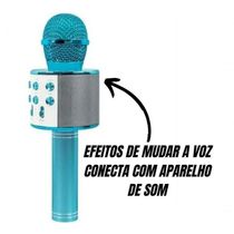 Microfone Sem Fio Bluetooth Karaokê Ws 858 - Azul Homologação: 149822010251