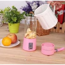 Mini Liquidificador Portátil Mixer Copo Vidro 6 Lâminas Rosa