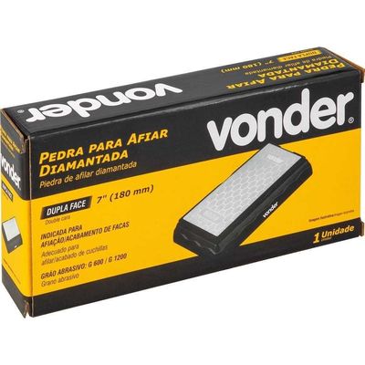 Pedra Para Afiar Diamantada Base De 7" Dupla Face G600-1200 Vonder