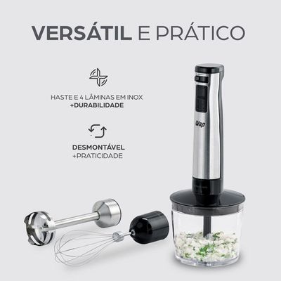 Mixer Elétrico 3 Em 1 Processador Portátil Inox Wm1 110V
