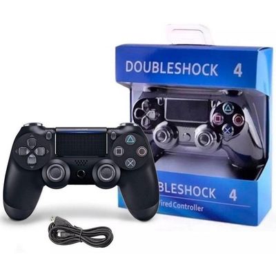 Controle Compatível Com Ps4 Sem Fio Joystick Wireless Doubleshock Preto