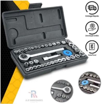Conjunto Chave Soquete 40 Peças - Ferramentas Mecânicas