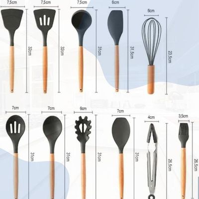 Colher De Silicone Utensílios De Cozinha Conjunto 12