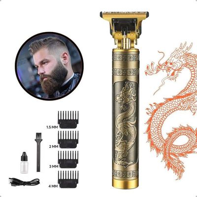 Barbeador Dragão Dourado Profissional - Aparador Usb