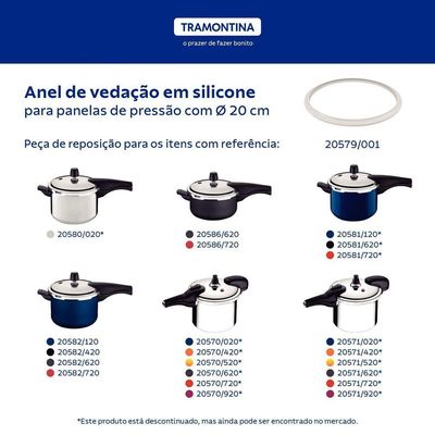 Anel De Vedação Para Panela De Pressão Tramontina Vancouver E Valência Em Silicone 20 Cm