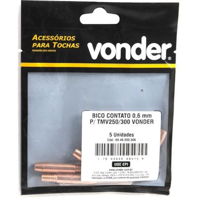 Bico De Contato 0,6 Mm Para Tocha Tmv 250 E Tmv 300 Vonder