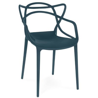 Kit 18 Cadeiras De Jantar Allegra Design Empilhável - Azul Marinho