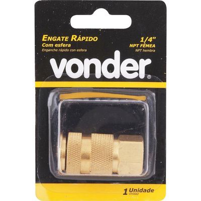 Engate Rápido Fêmea 1-4" Npt Latão Esfera Cartela - Vonder