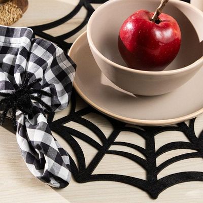 Jogo Americano Copa E Cia Avulso Halloween Em Feltro Teia