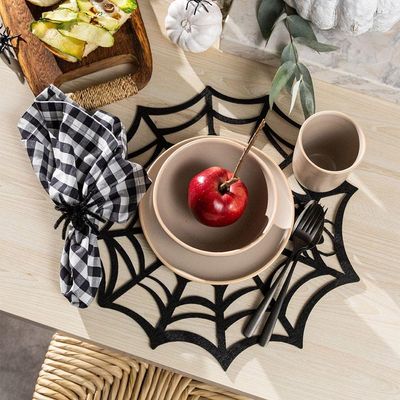 Jogo Americano Copa E Cia Avulso Halloween Em Feltro Teia