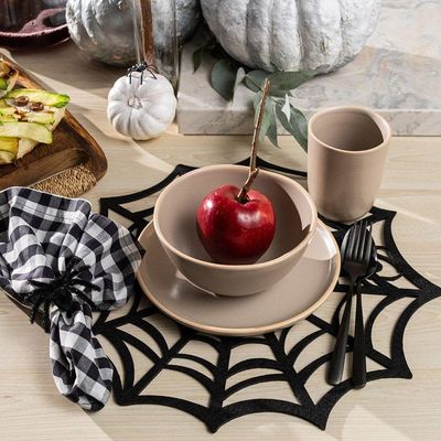 Jogo Americano Copa E Cia Avulso Halloween Em Feltro Teia