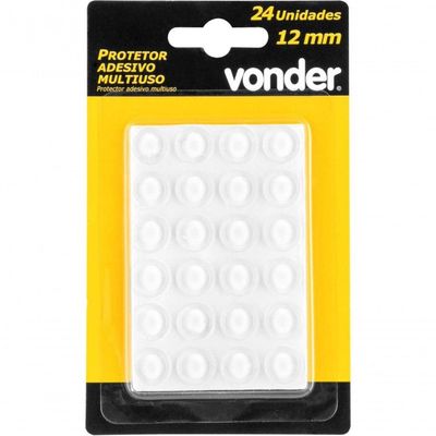 Protetor Adesivo Multiuso 12 Mm Com 24 Peças Vonder