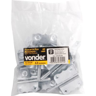 Tarjeta Fio Redondo Zincado 76mm Pacote Com 12 Peças Vonder