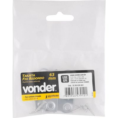 Tarjeta Fio Redondo Zincado 76mm Pacote Com 1 Peça Vonder