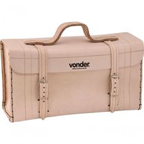 Maleta De Couro 440x150x230cm Marrom Natural Vonder
