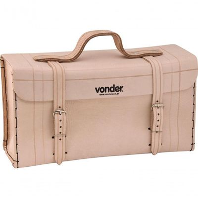 Maleta De Couro 440x150x230cm Marrom Natural Vonder
