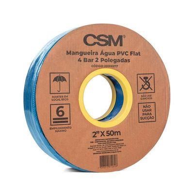 Mangueira Pvc Azul Para Desague 4 Bar 2'' Polegadas 50m Csm