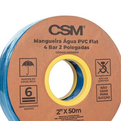 Mangueira Pvc Azul Para Desague 4 Bar 2'' Polegadas 50m Csm