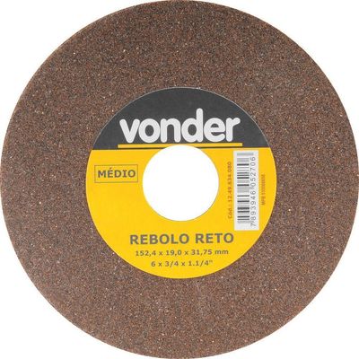 Rebolo Reto 6"x3-4" Médio - Vonder
