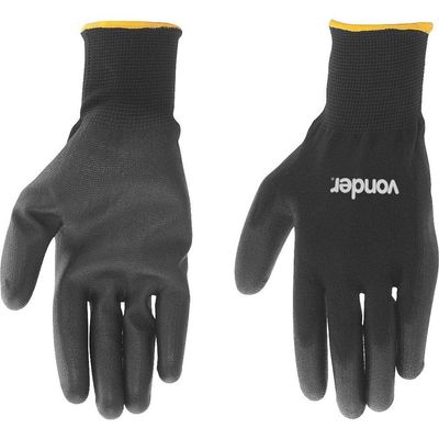 Luva Poliéster Helanca Xg Preto Palma Pu Ca30909 - Vonder