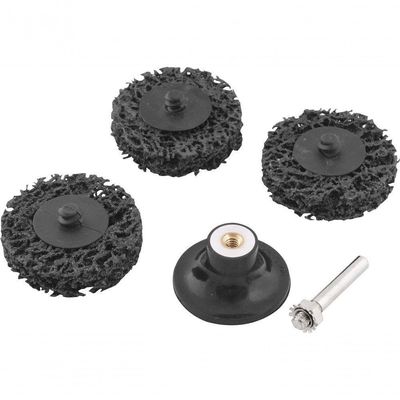 Jogo Esponja Abrasiva 50mm Haste 1-4 Preta Suporte 5 Vonder