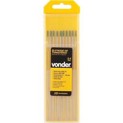 Eletrodo Tungstênio 2,4mm Verde Puro Ewp Com 10 Peças Vonder