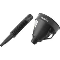 Funil Plástico Bico Flexível Preto 140mm - Vonder