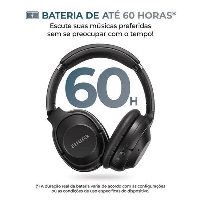 Fone De Ouvido Headphone Aiwa HP-05 Hi-Fi ANC NFC BT APP Bivolt