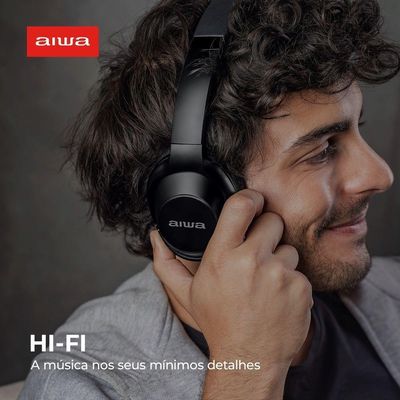 Fone De Ouvido Headphone Aiwa HP-05 Hi-Fi ANC NFC BT APP Bivolt