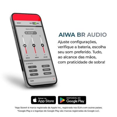 Fone De Ouvido Headphone Aiwa HP-05 Hi-Fi ANC NFC BT APP Bivolt