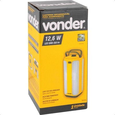 Lanterna Led Recarregável Para Acampamento Lítio Vonder