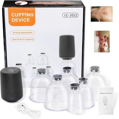Ventosaterapia Eletrica 6 Ventosas Kit Copos Massageador Massoterapia Automatico Recarregavel