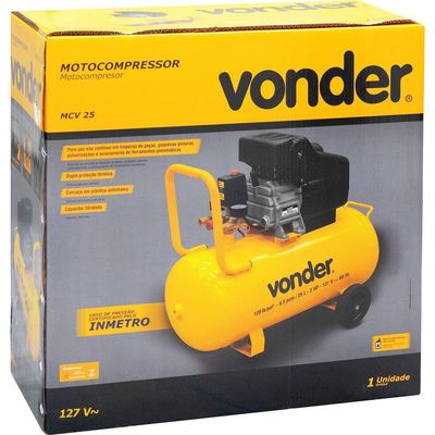 Motocompressor De Ar Mcv 25 25 Litros - Vonder 110V
