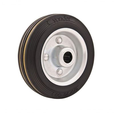Roda Borracha 3'' Média 60kg Eixo Rolamento12 Mm Vonder