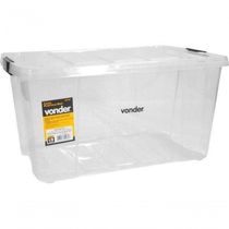 Caixa Plástica Ferram Baú 620x405x317mm Transp Vonder